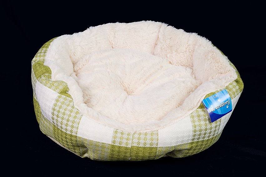 Zelenobéžový pelíšek pro psy - 45x40 cm