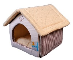 Béžový domek pro psy - 40x40x40 cm