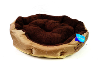 Hnědobéžový pelíšek pro psa - 57x52 cm