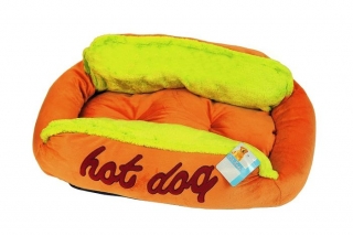 ROZBALENO - Pelíšek ve tvaru hotdogu - 68x50x20 cm
